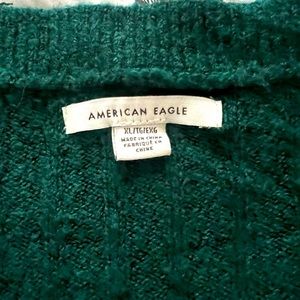 Super soft crop deep green cardigan